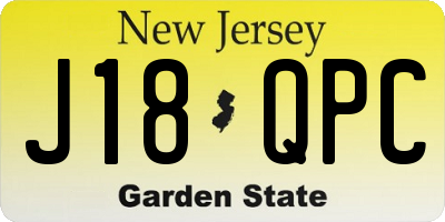 NJ license plate J18QPC