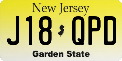 NJ license plate J18QPD