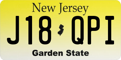 NJ license plate J18QPI