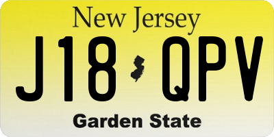 NJ license plate J18QPV