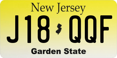 NJ license plate J18QQF