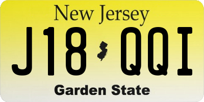 NJ license plate J18QQI