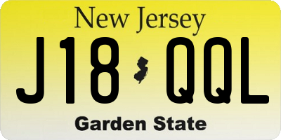 NJ license plate J18QQL