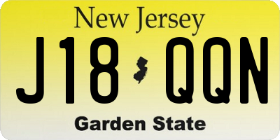 NJ license plate J18QQN