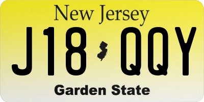 NJ license plate J18QQY