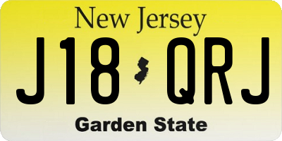 NJ license plate J18QRJ