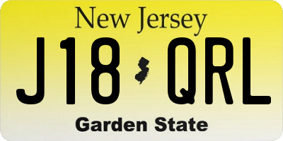 NJ license plate J18QRL