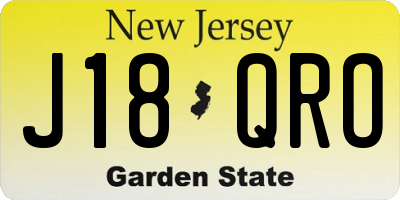 NJ license plate J18QRO
