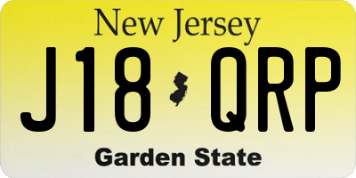 NJ license plate J18QRP