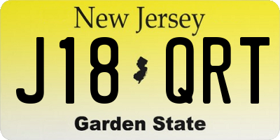 NJ license plate J18QRT
