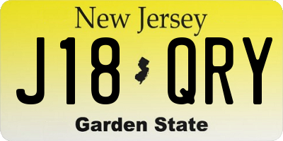 NJ license plate J18QRY