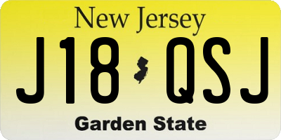 NJ license plate J18QSJ