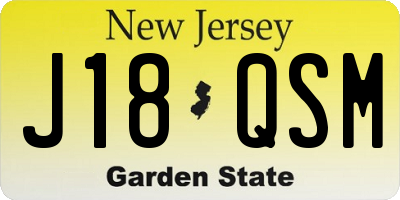 NJ license plate J18QSM