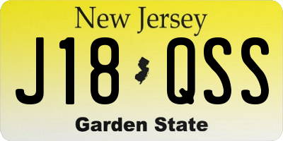 NJ license plate J18QSS