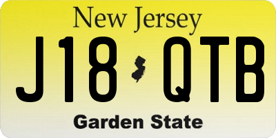 NJ license plate J18QTB