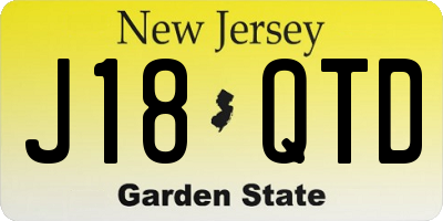 NJ license plate J18QTD