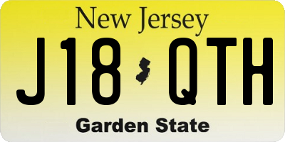 NJ license plate J18QTH