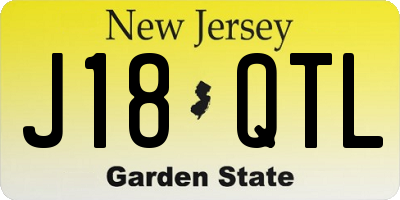 NJ license plate J18QTL