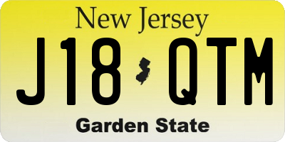 NJ license plate J18QTM