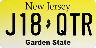 NJ license plate J18QTR