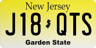 NJ license plate J18QTS