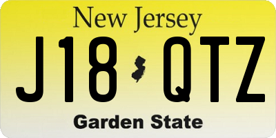 NJ license plate J18QTZ