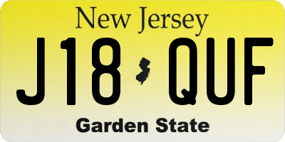 NJ license plate J18QUF