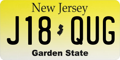 NJ license plate J18QUG