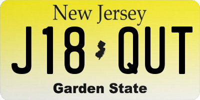 NJ license plate J18QUT
