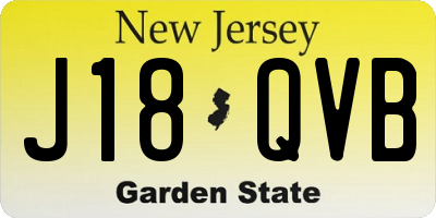 NJ license plate J18QVB