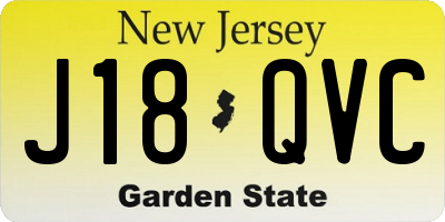 NJ license plate J18QVC