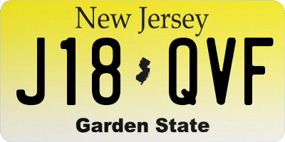 NJ license plate J18QVF