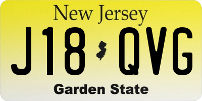 NJ license plate J18QVG