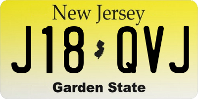 NJ license plate J18QVJ