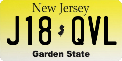 NJ license plate J18QVL
