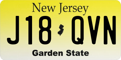 NJ license plate J18QVN