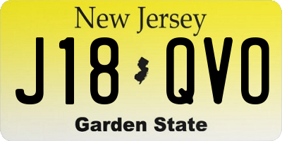 NJ license plate J18QVO