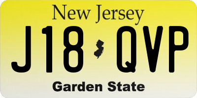NJ license plate J18QVP