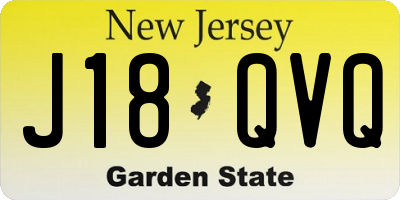 NJ license plate J18QVQ