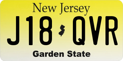 NJ license plate J18QVR