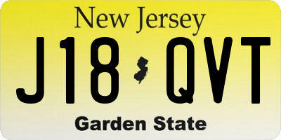 NJ license plate J18QVT