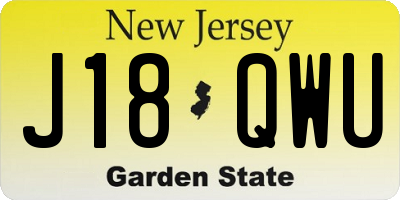 NJ license plate J18QWU