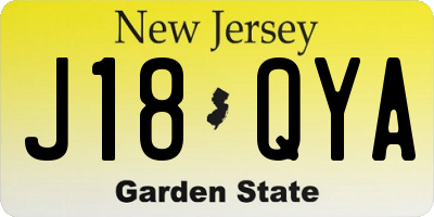 NJ license plate J18QYA