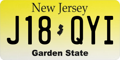 NJ license plate J18QYI