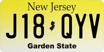 NJ license plate J18QYV