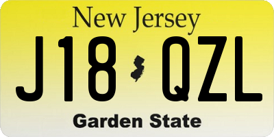 NJ license plate J18QZL