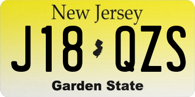 NJ license plate J18QZS