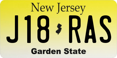 NJ license plate J18RAS
