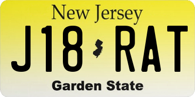 NJ license plate J18RAT