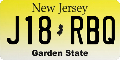 NJ license plate J18RBQ